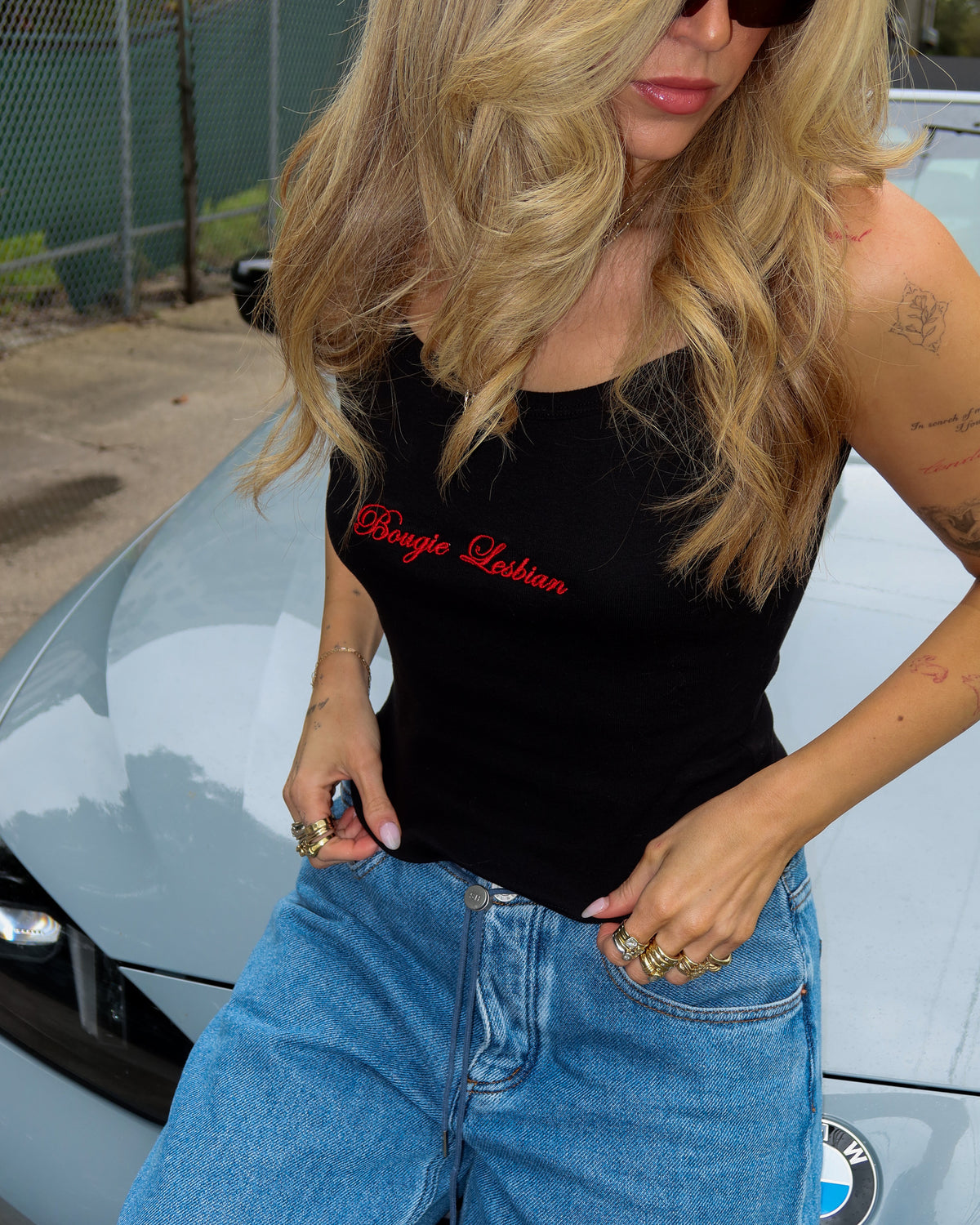 Bougie Lesbian Black Spaghetti Strap Tank