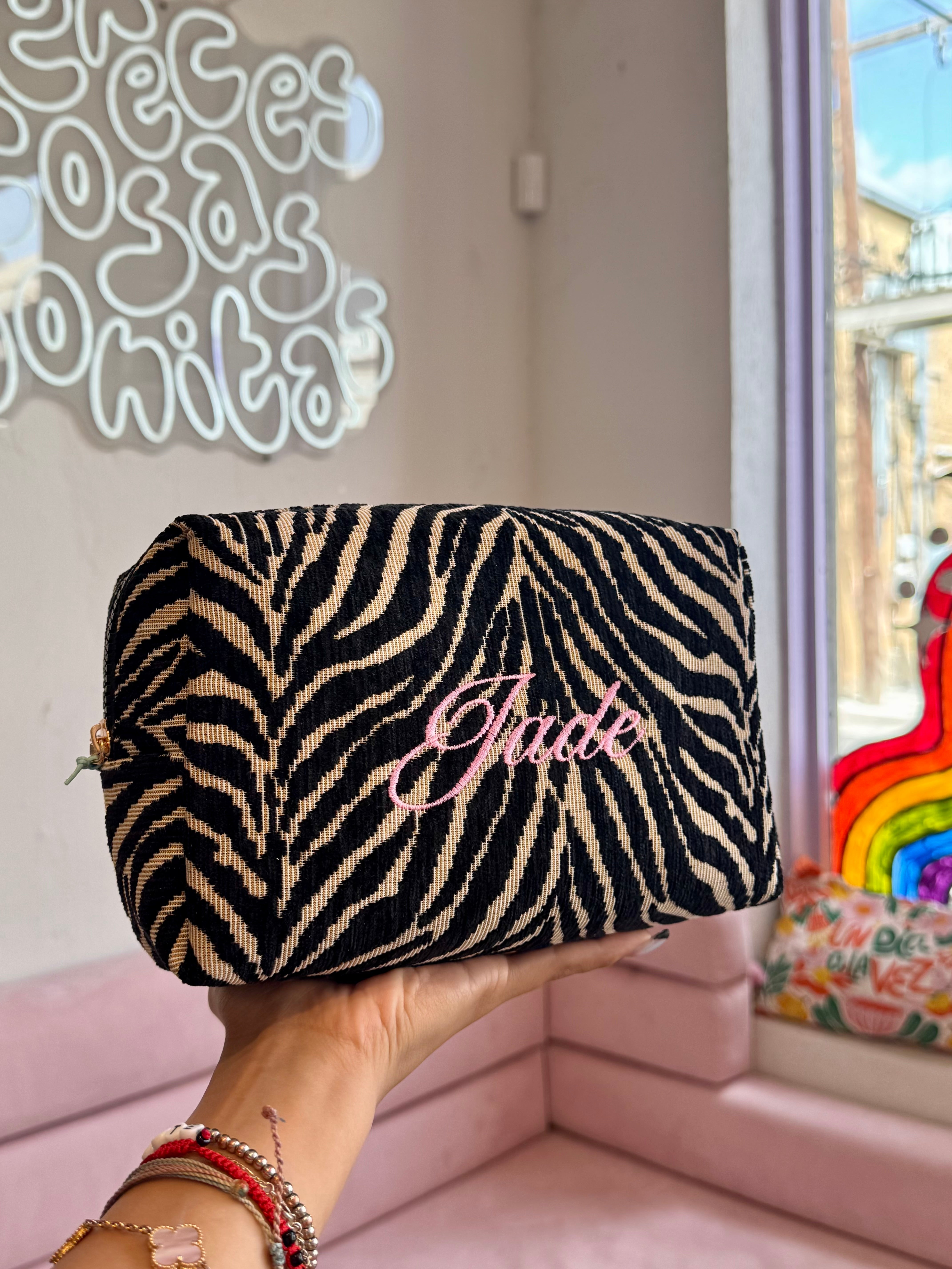 Custom Zebra Cosmetic Bag