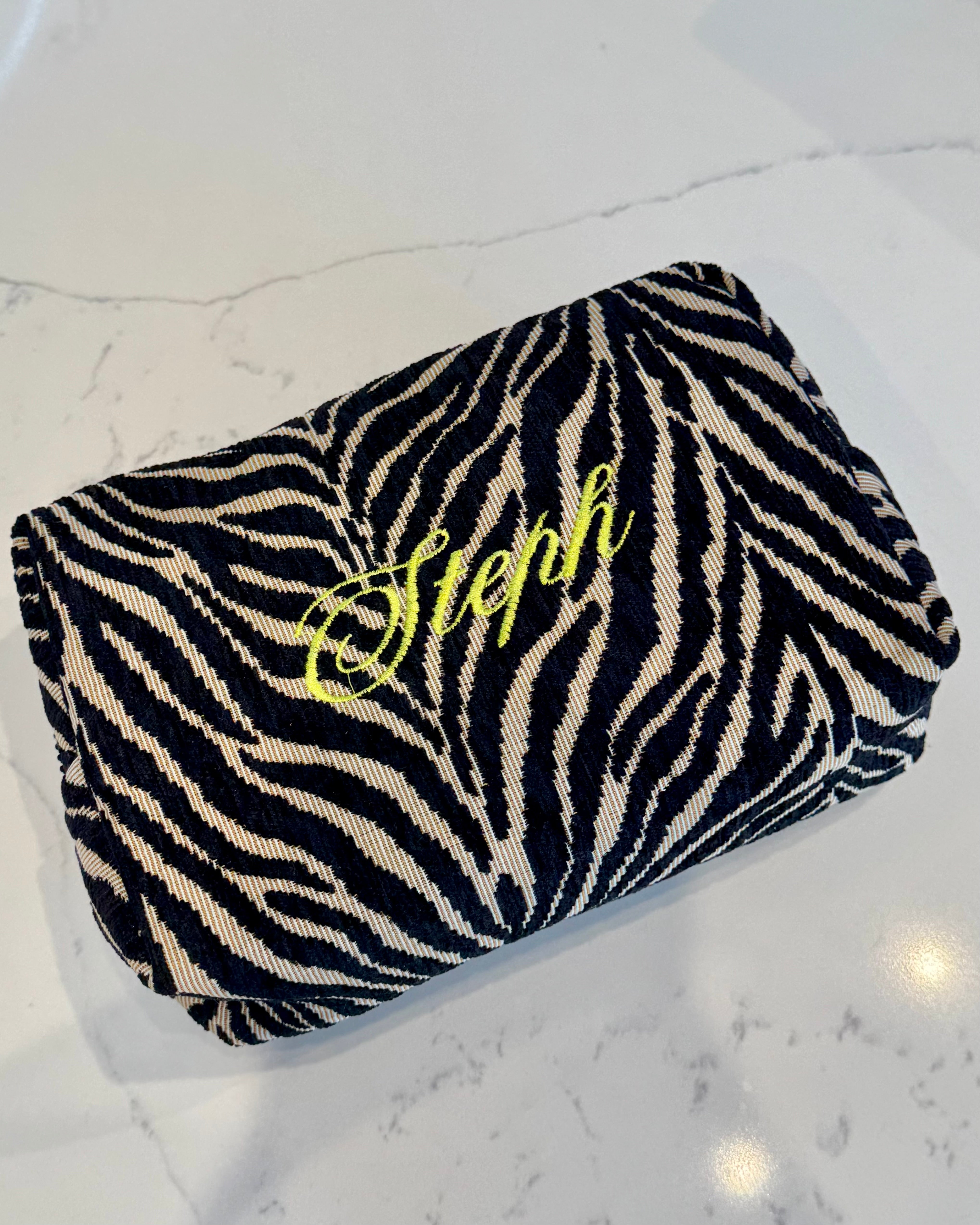 Custom Zebra Cosmetic Bag