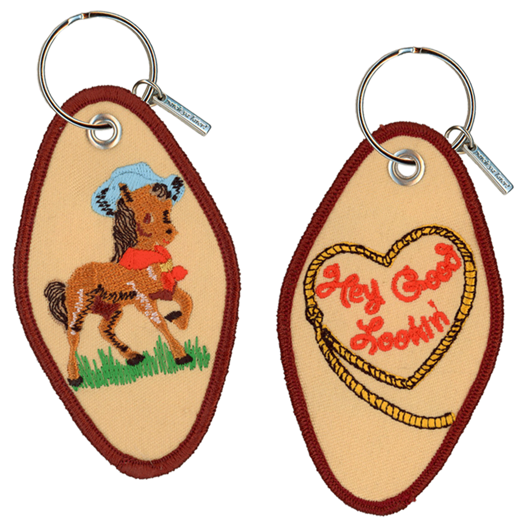Hey Good Lookin' Embroidered Keychain
