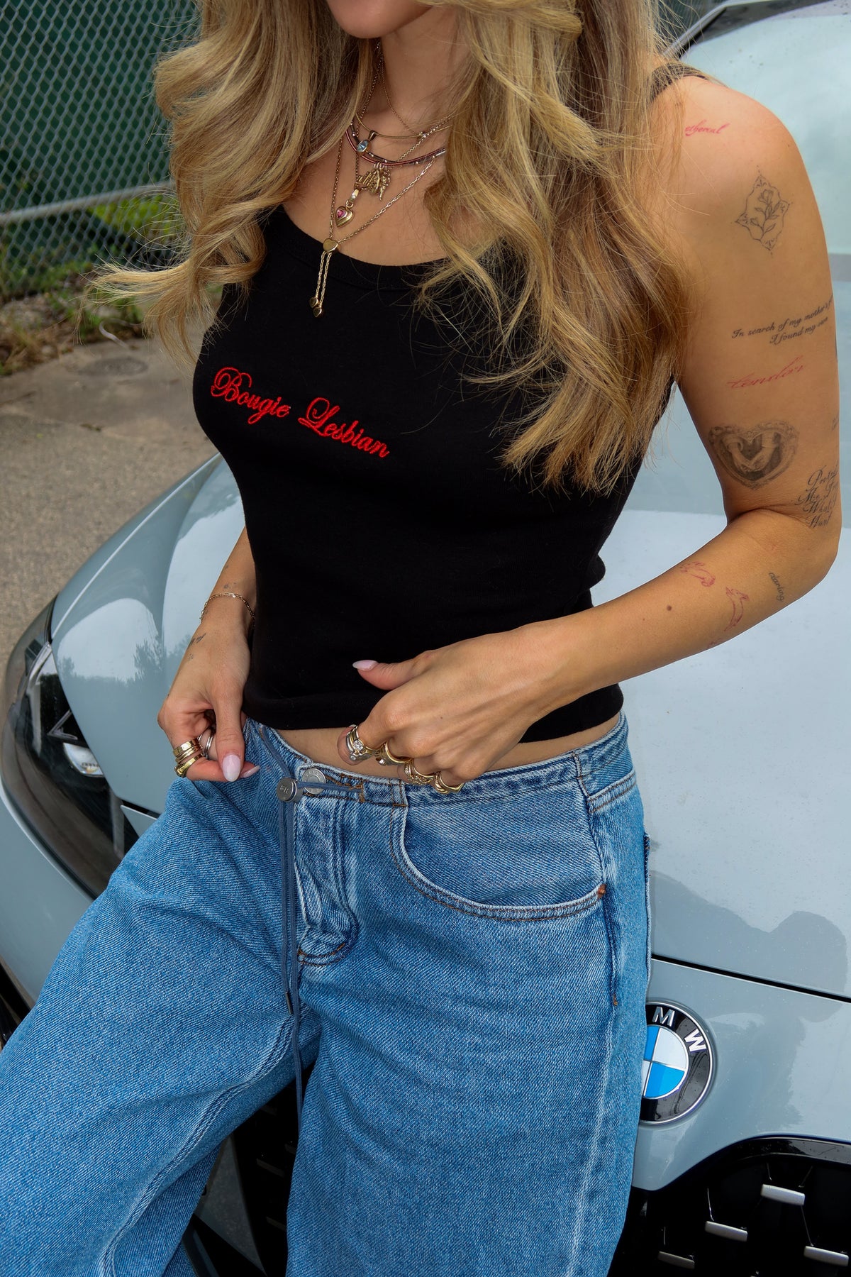Bougie Lesbian Black Spaghetti Strap Tank