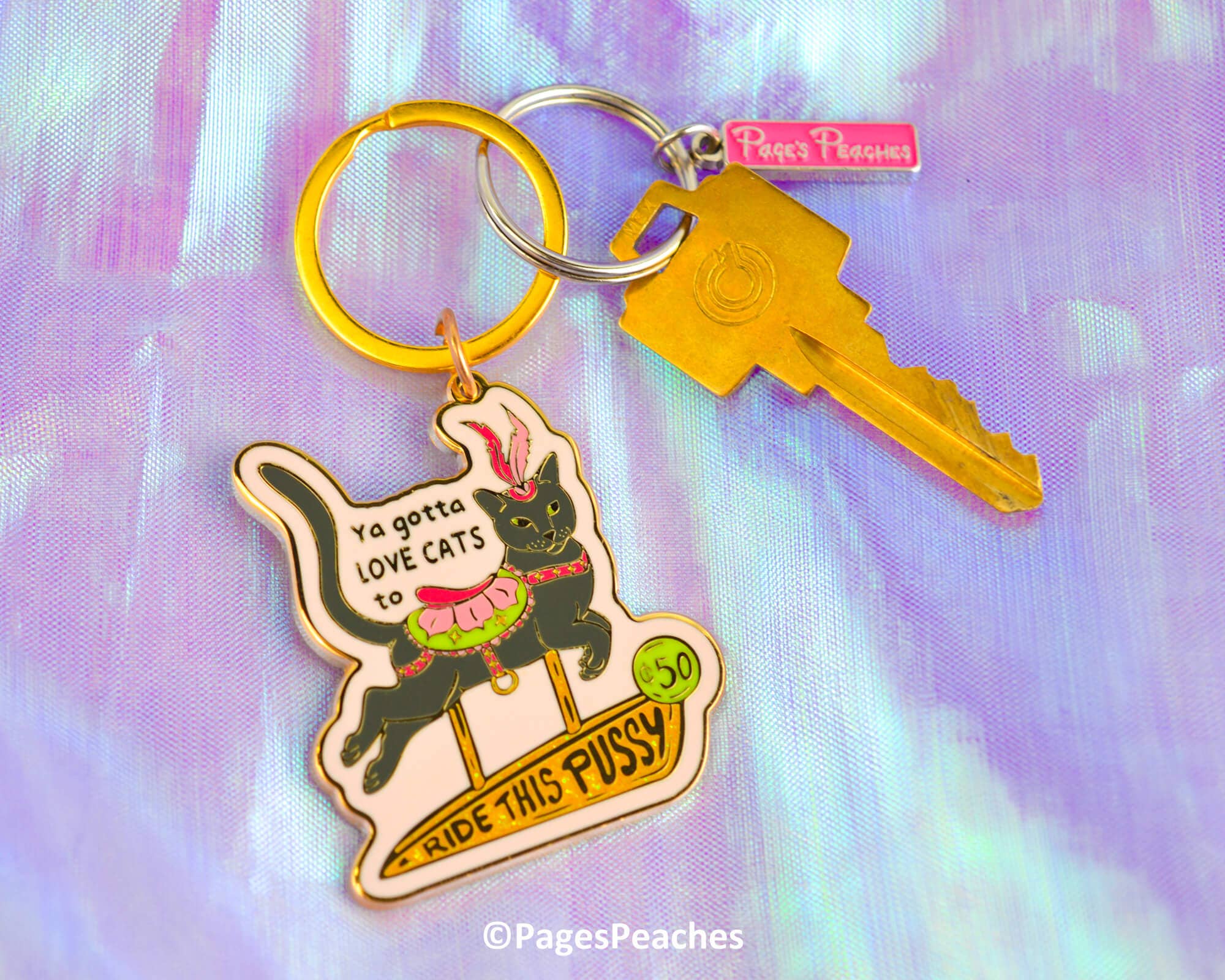Ride This Pussy Enamel Keychain LGBTQ