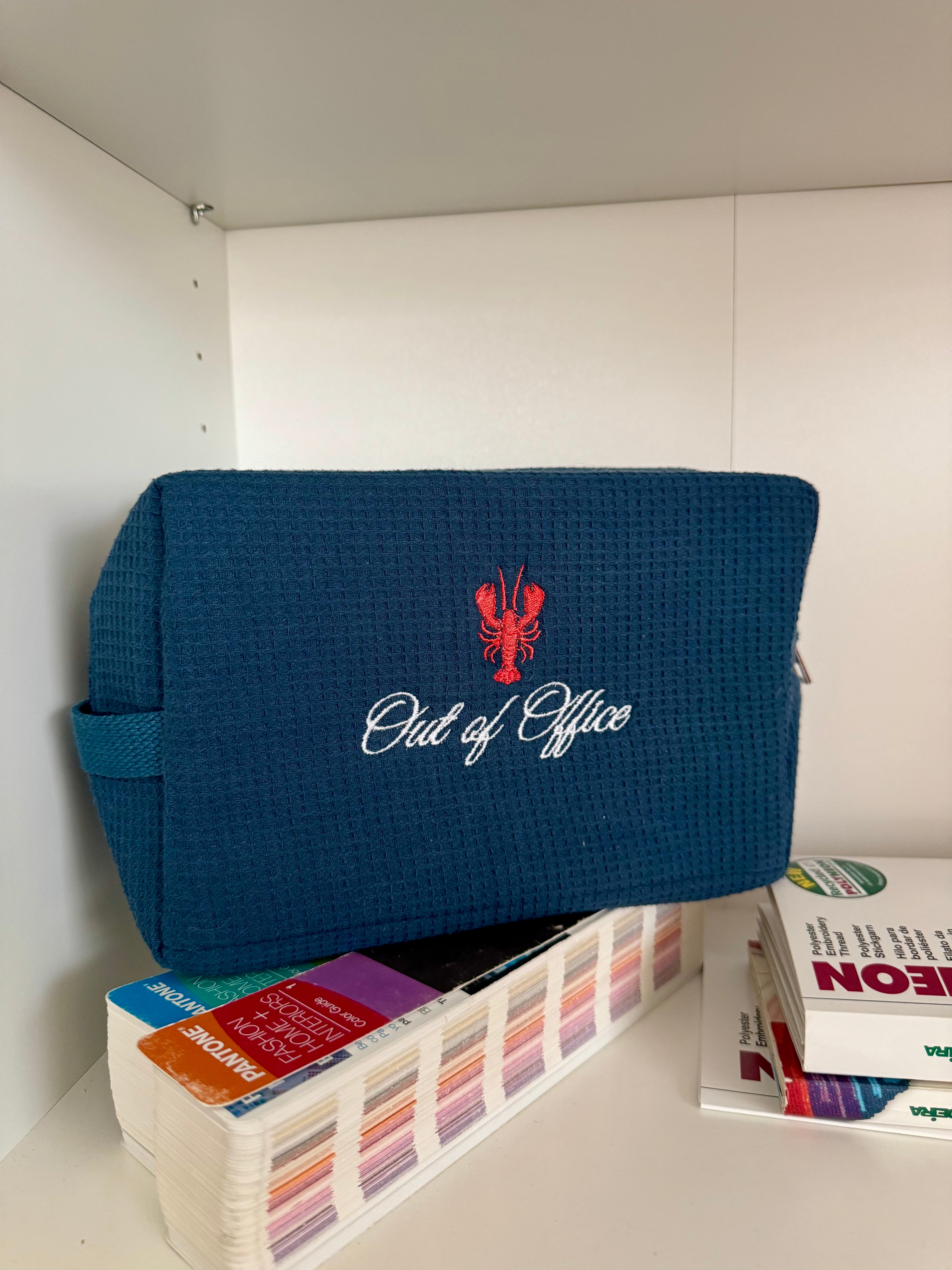 Custom Navy Waffle Bag