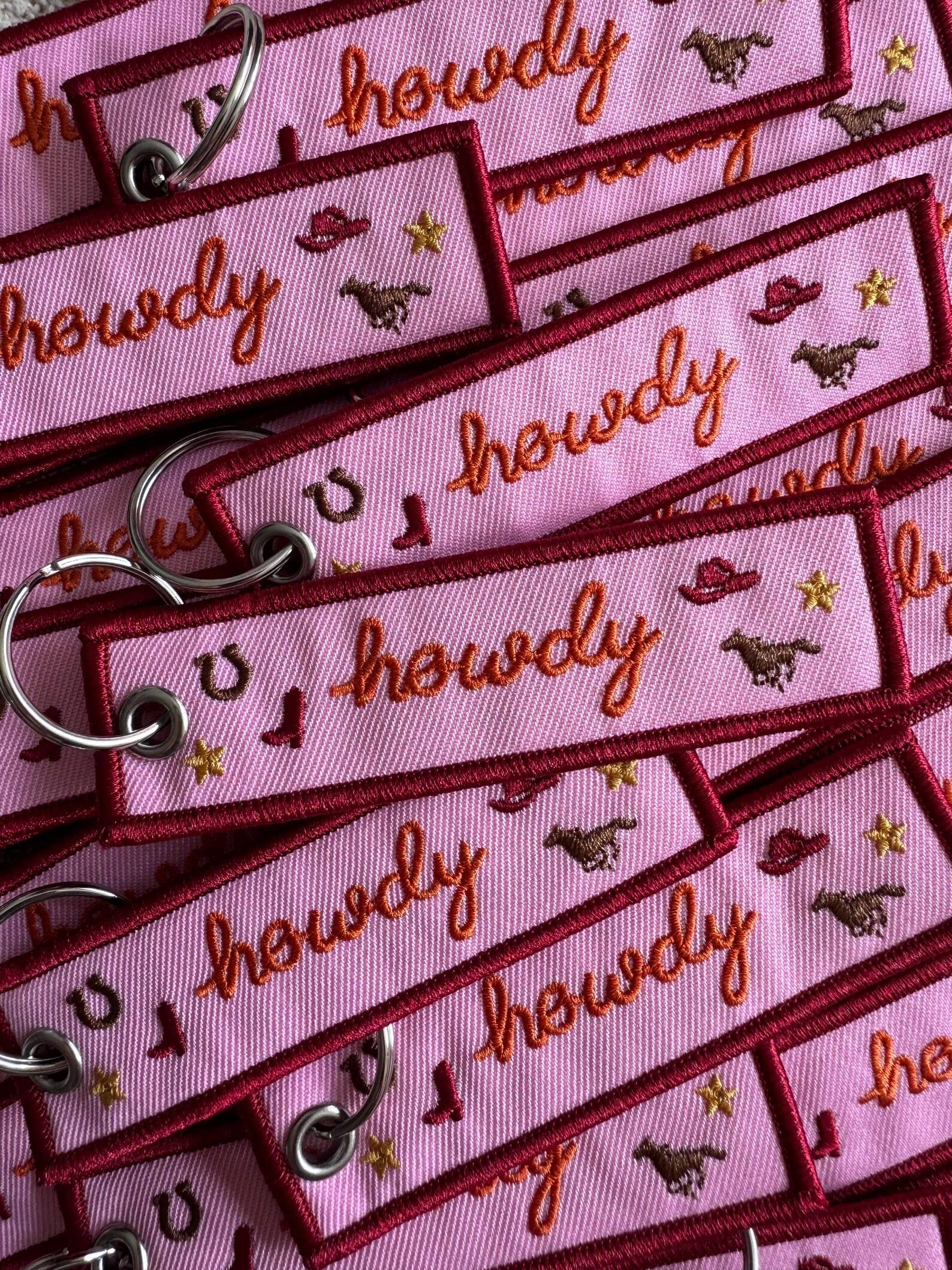 Howdy Icon Embroidered Keychain