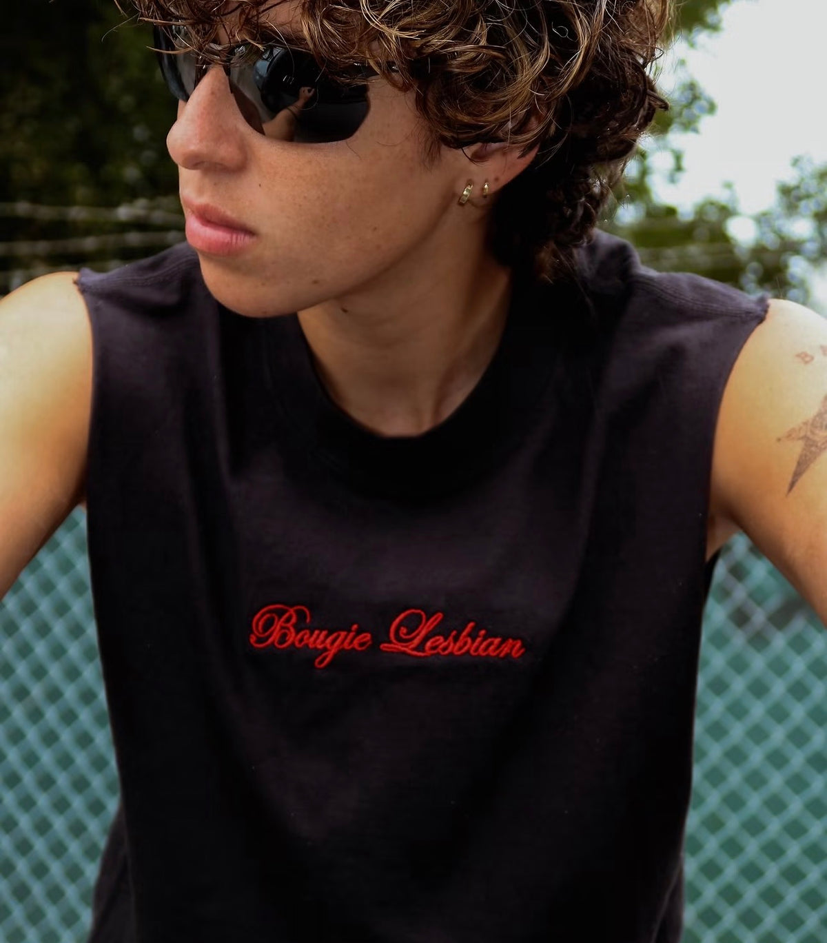 Bougie Lesbian Vintage Black Cutoff Tank