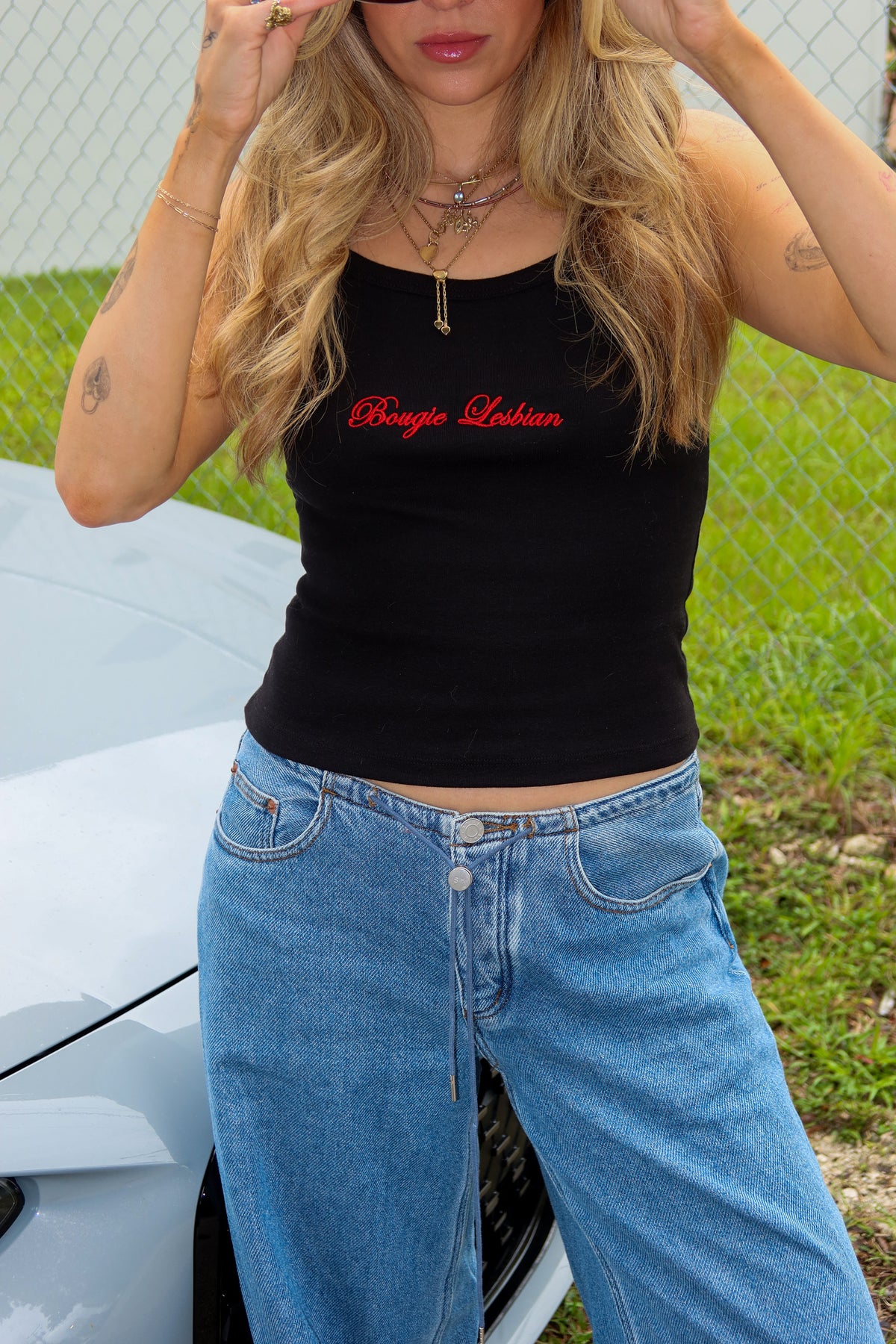 Bougie Lesbian Black Spaghetti Strap Tank