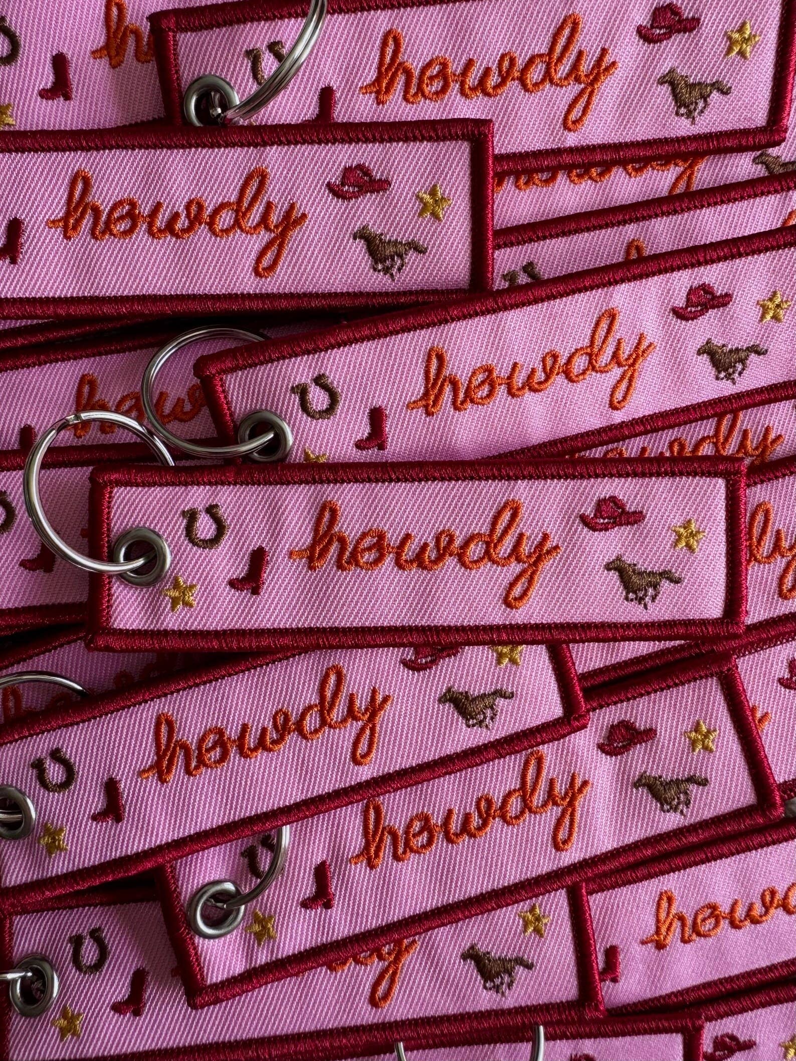 Howdy Icon Embroidered Keychain