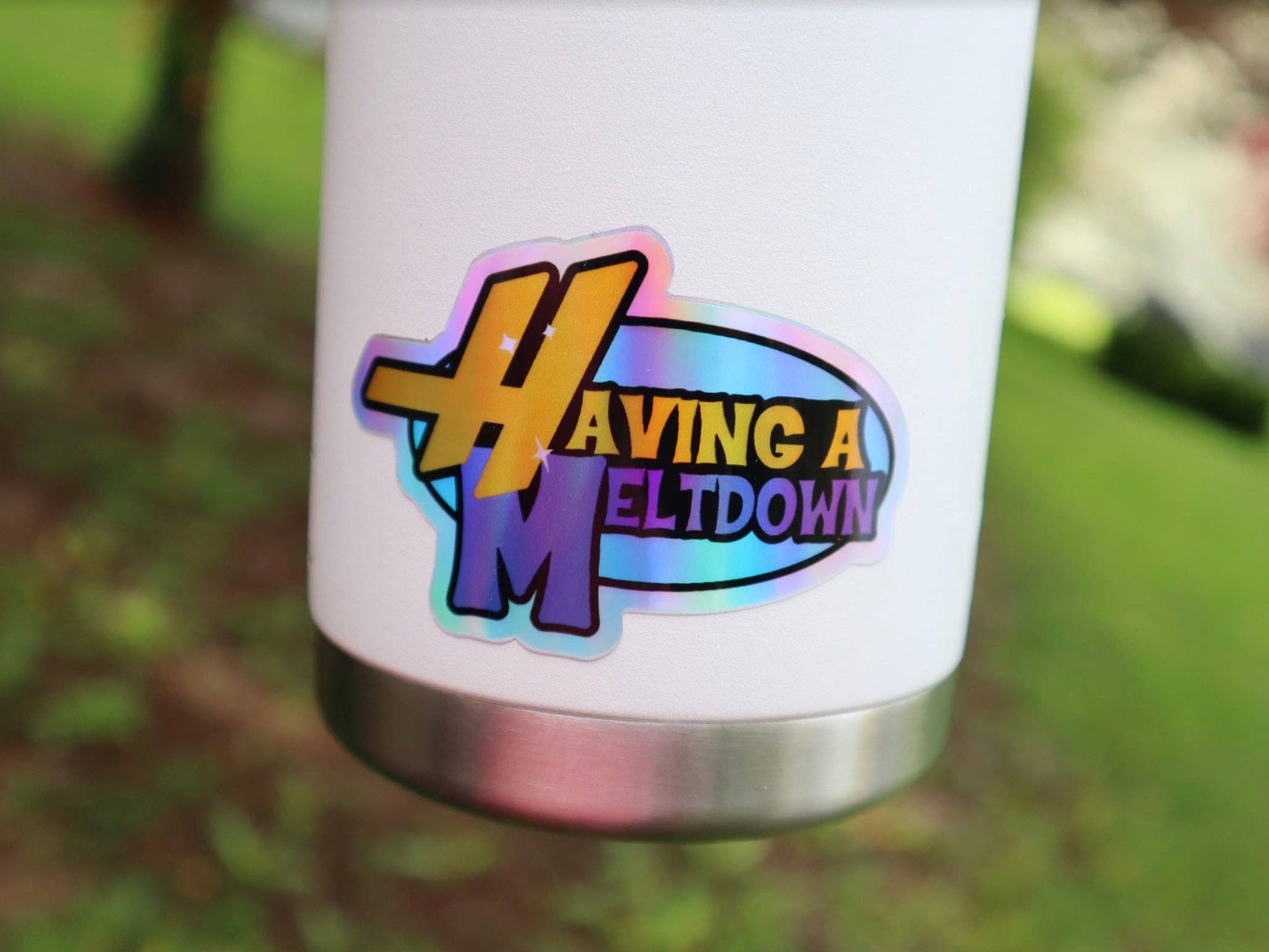 Holographic Having A Meltdown Sticker