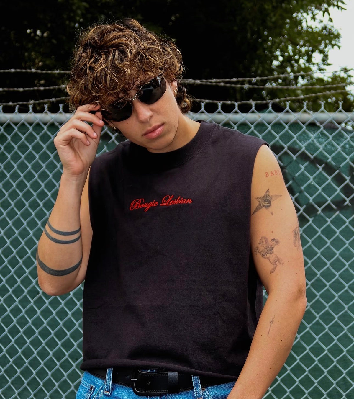 Bougie Lesbian Vintage Black Cutoff Tank