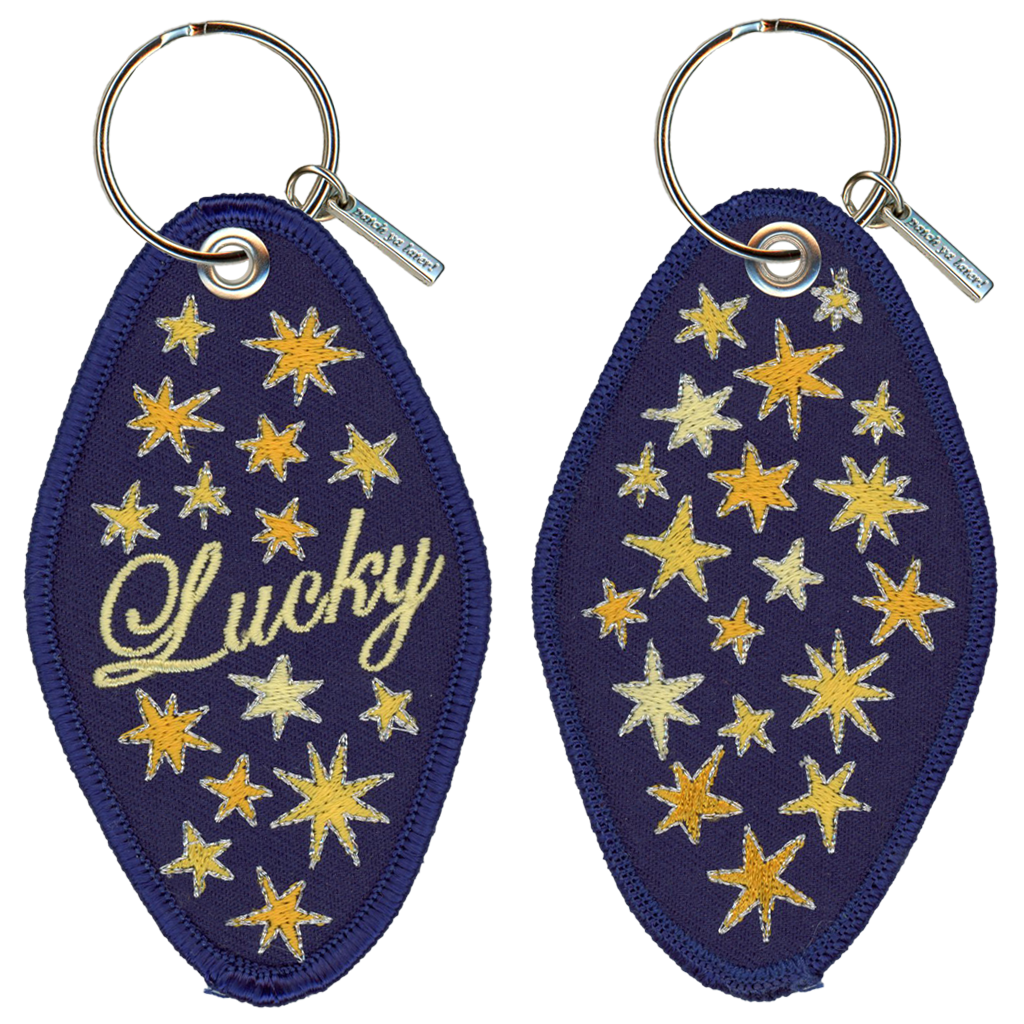 Lucky Star Embroidered Keychain