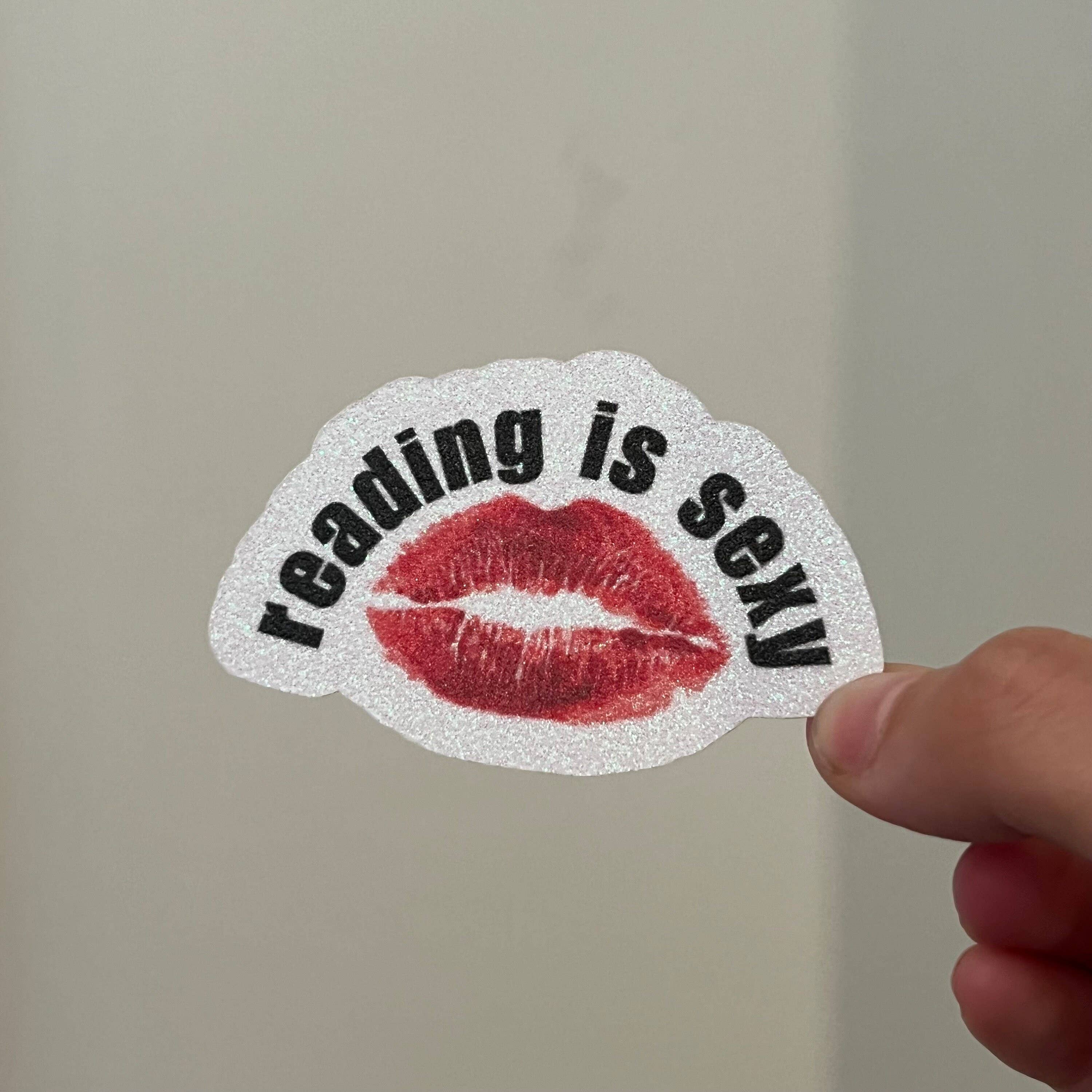 Reading Is Sexy Lipstick Kiss Die-Cut Sticker