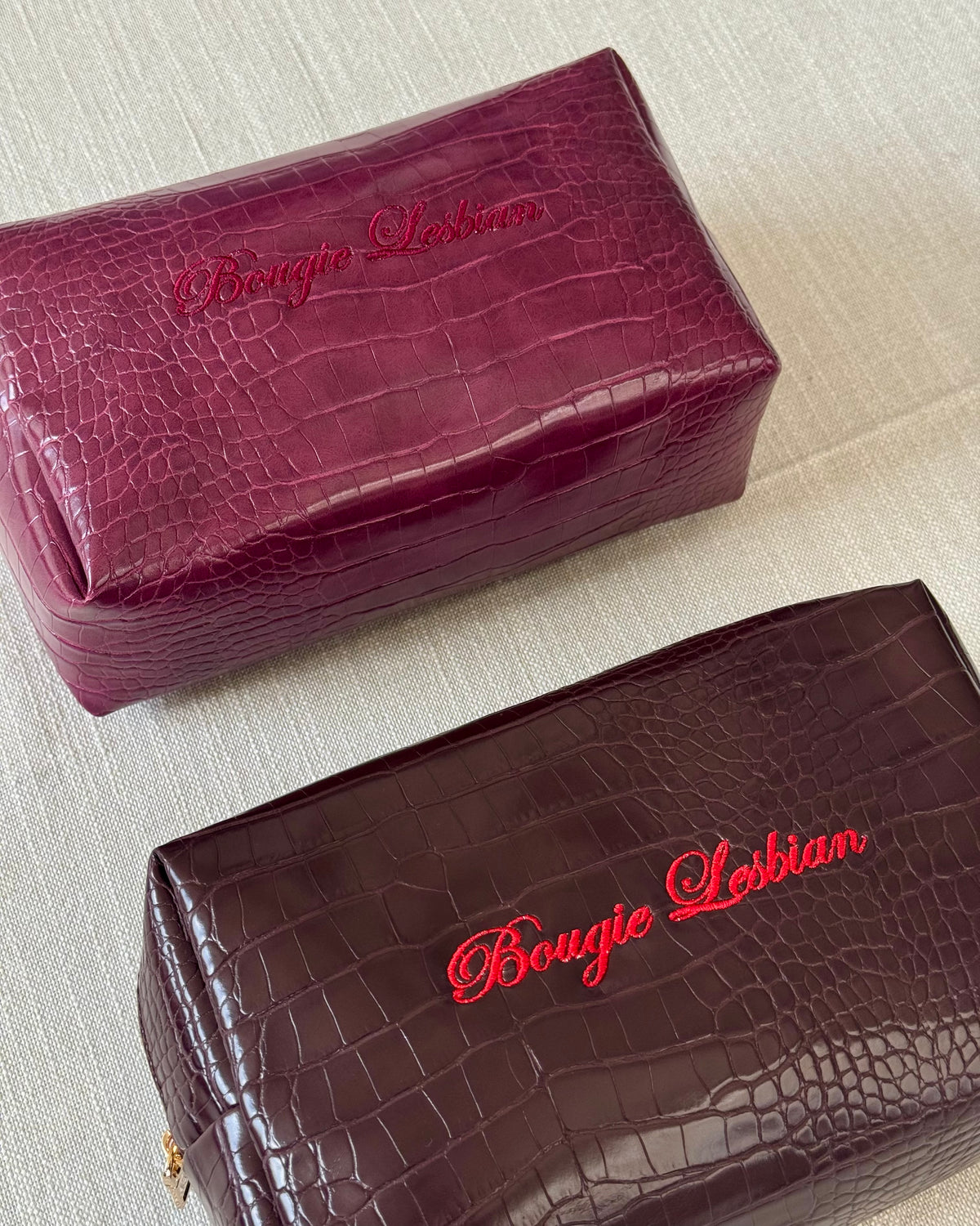 Bougie Lesbian Croc Brown Pouch