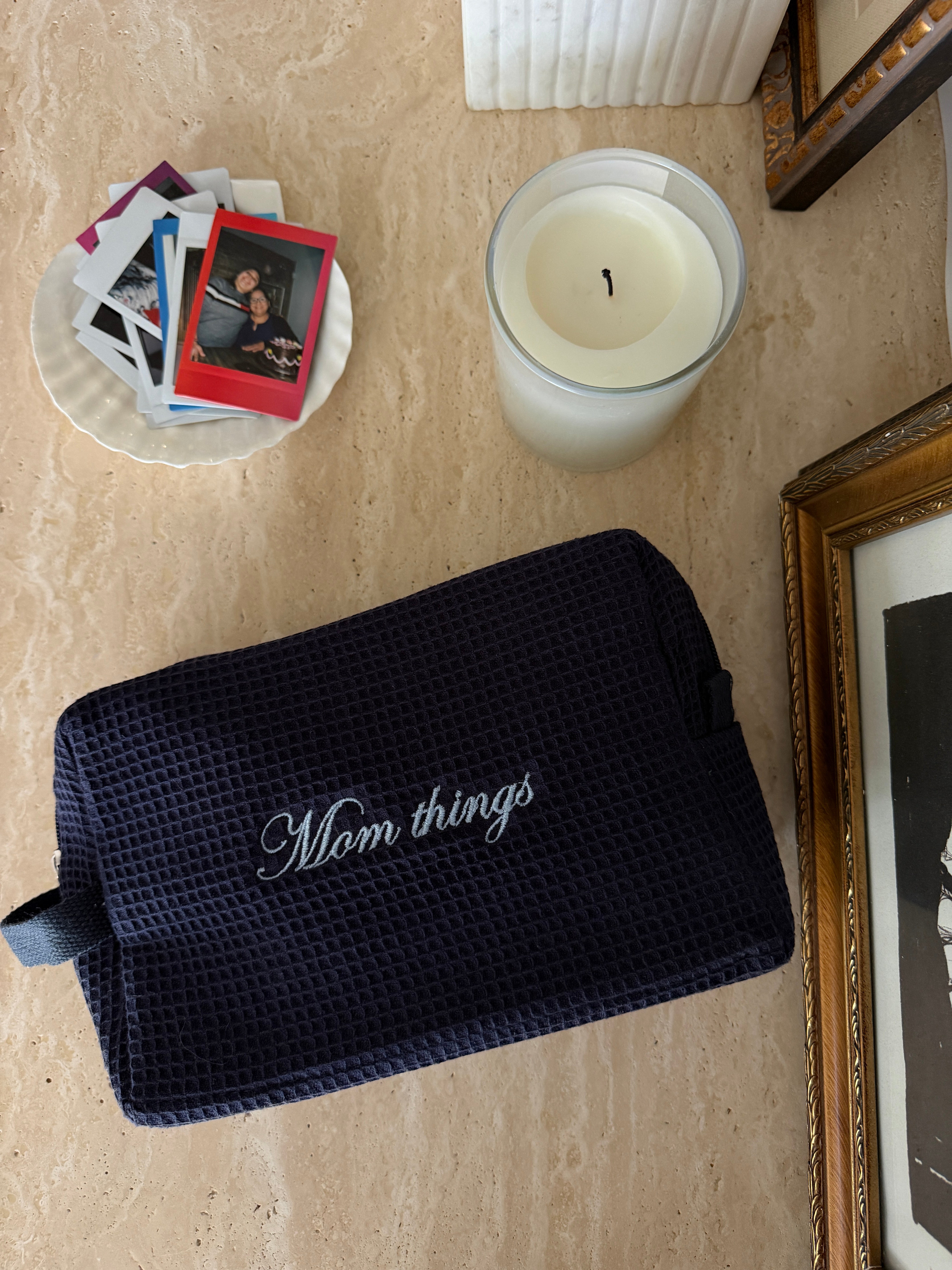 Custom Navy Waffle Bag
