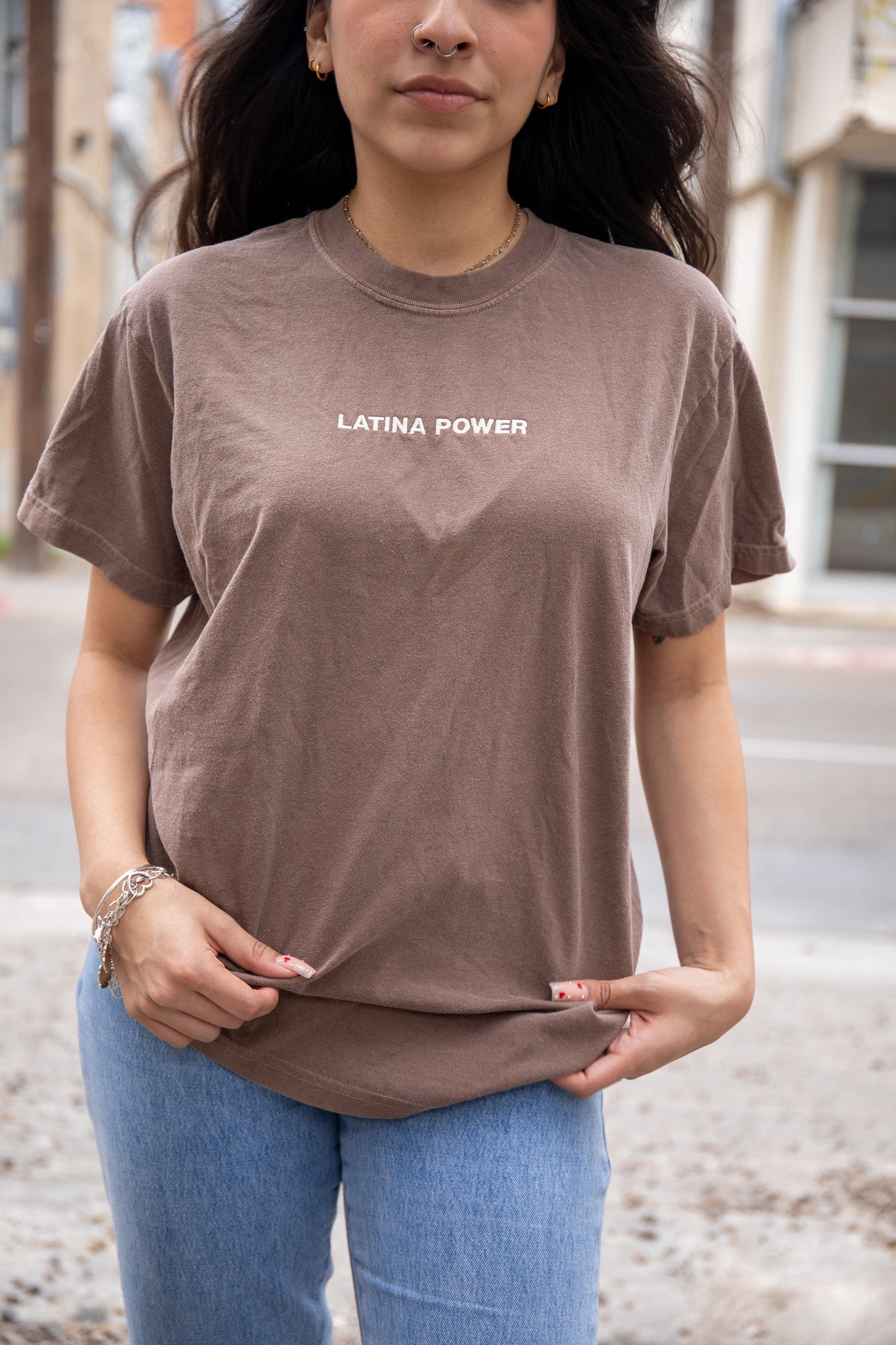 Latina Power Embroidered Tee