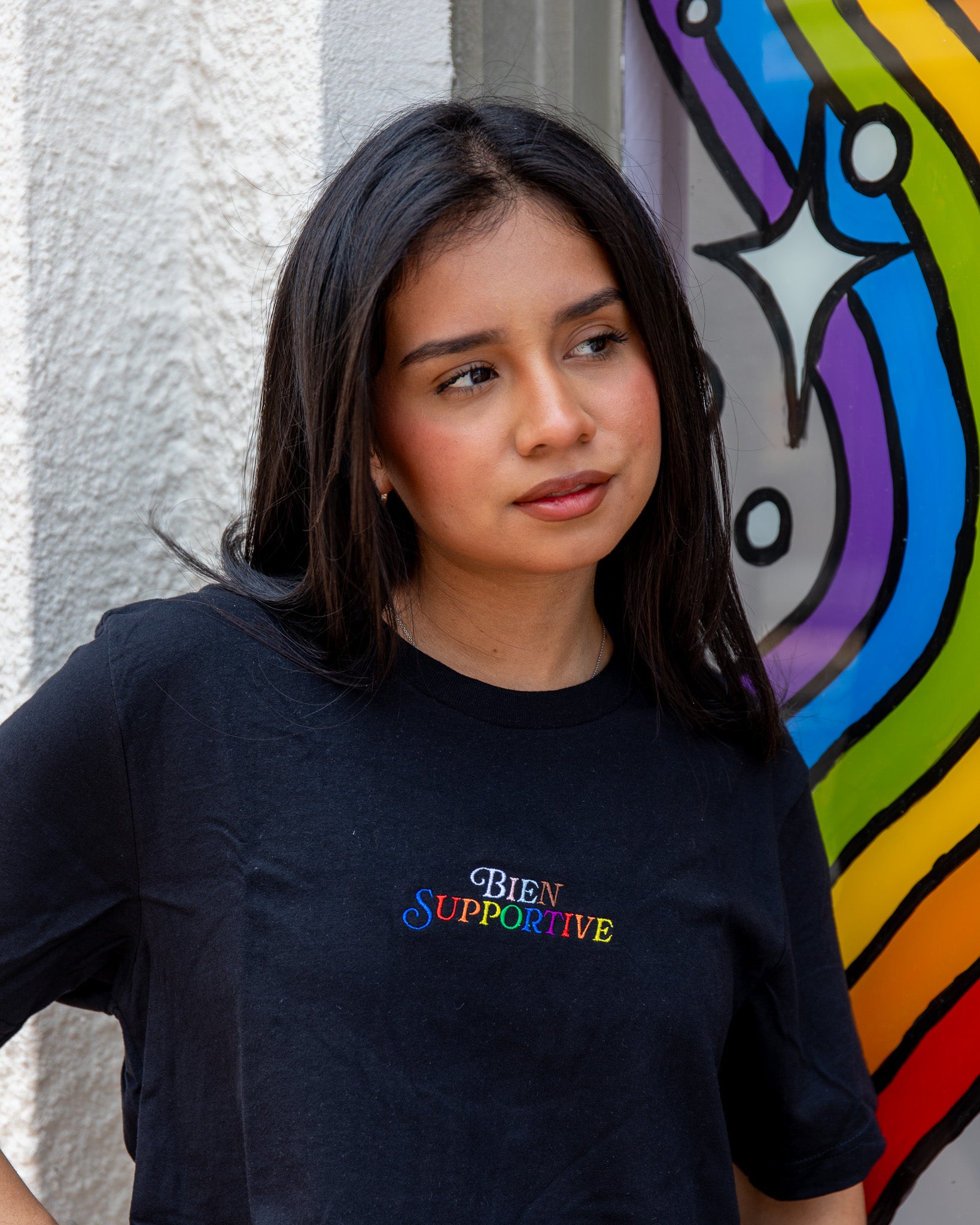 Bien Supportive Black Tee(Embroidered) '24