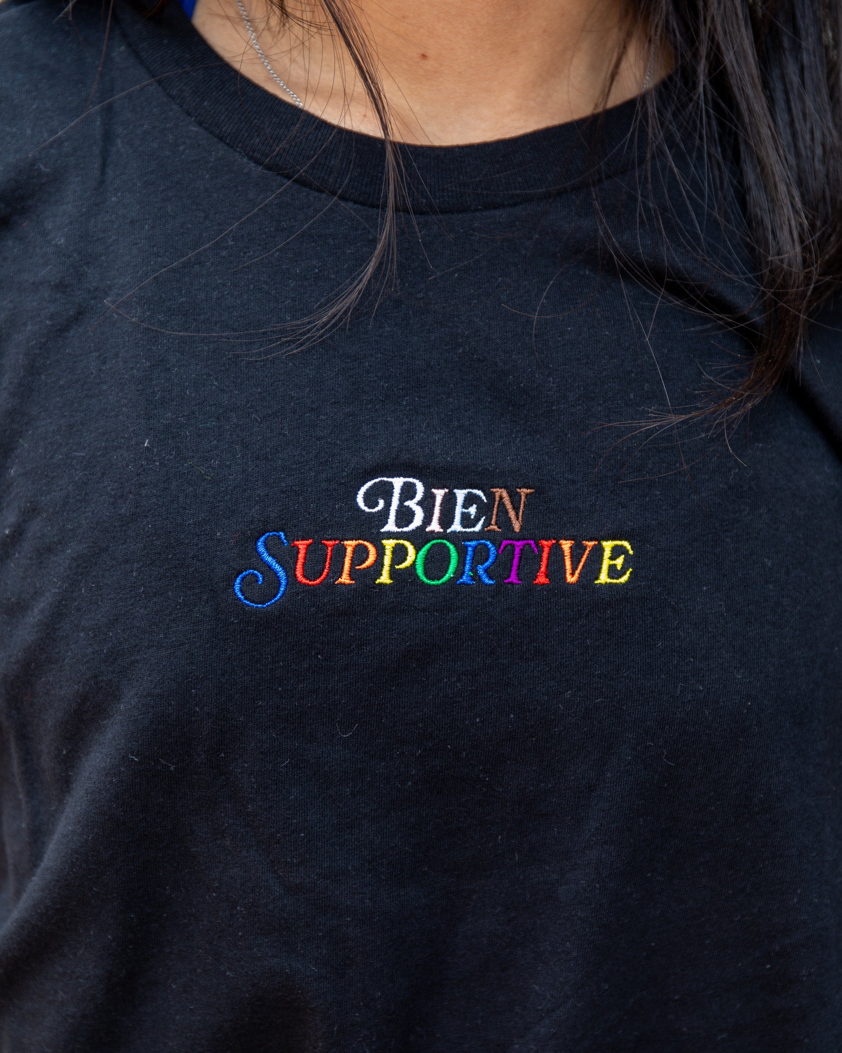 Bien Supportive Black Tee(Embroidered) '24