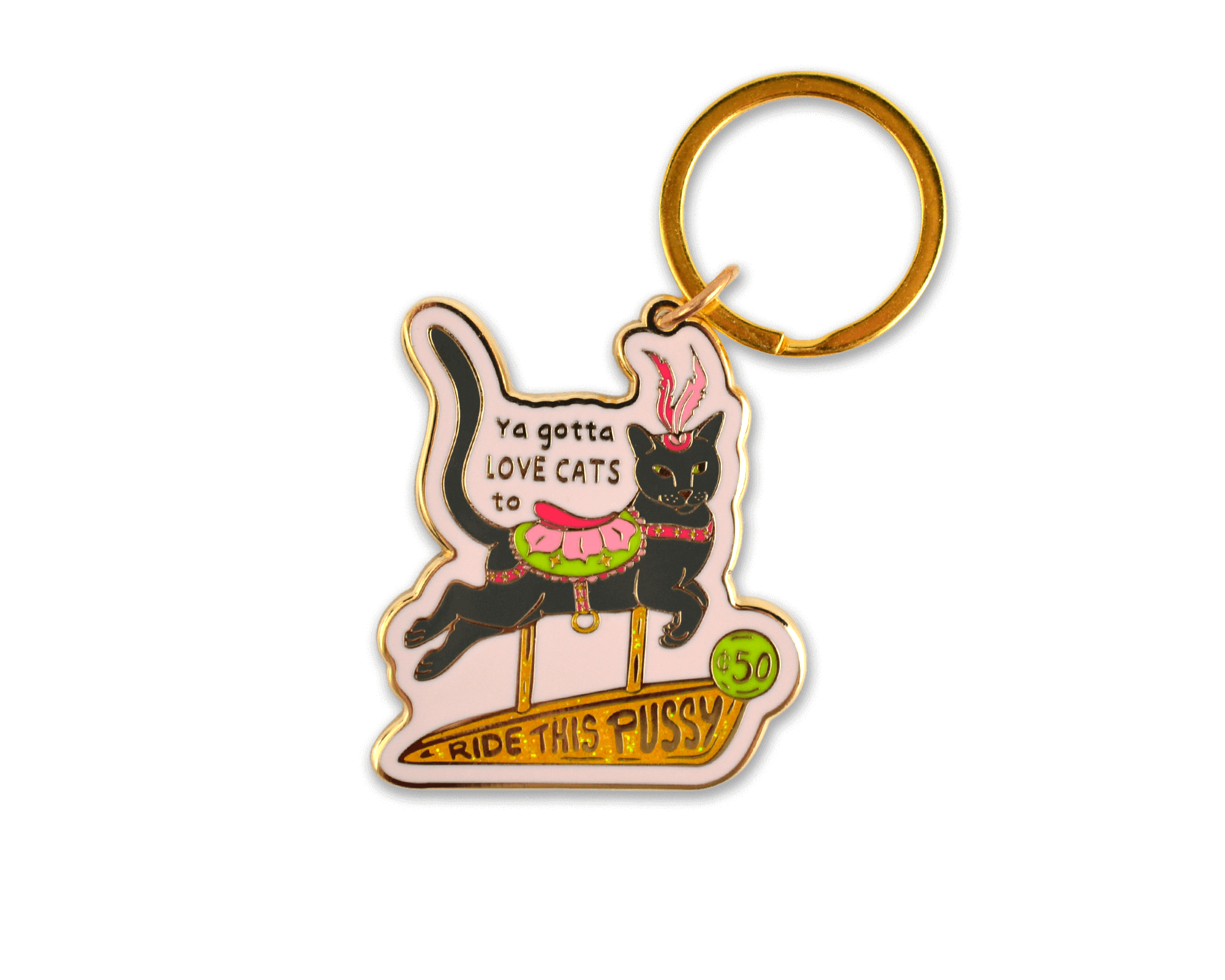 Ride This Pussy Enamel Keychain LGBTQ