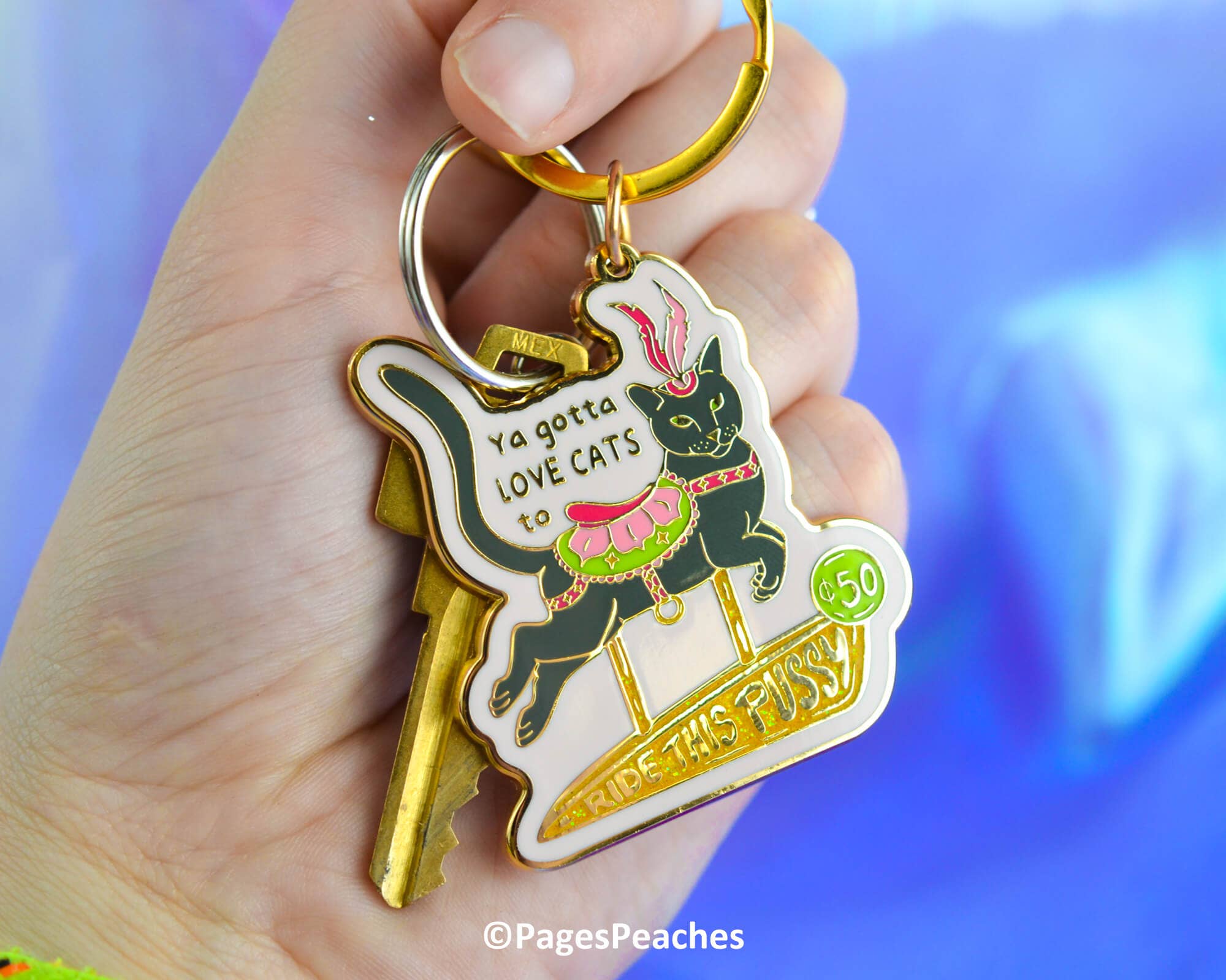 Ride This Pussy Enamel Keychain LGBTQ