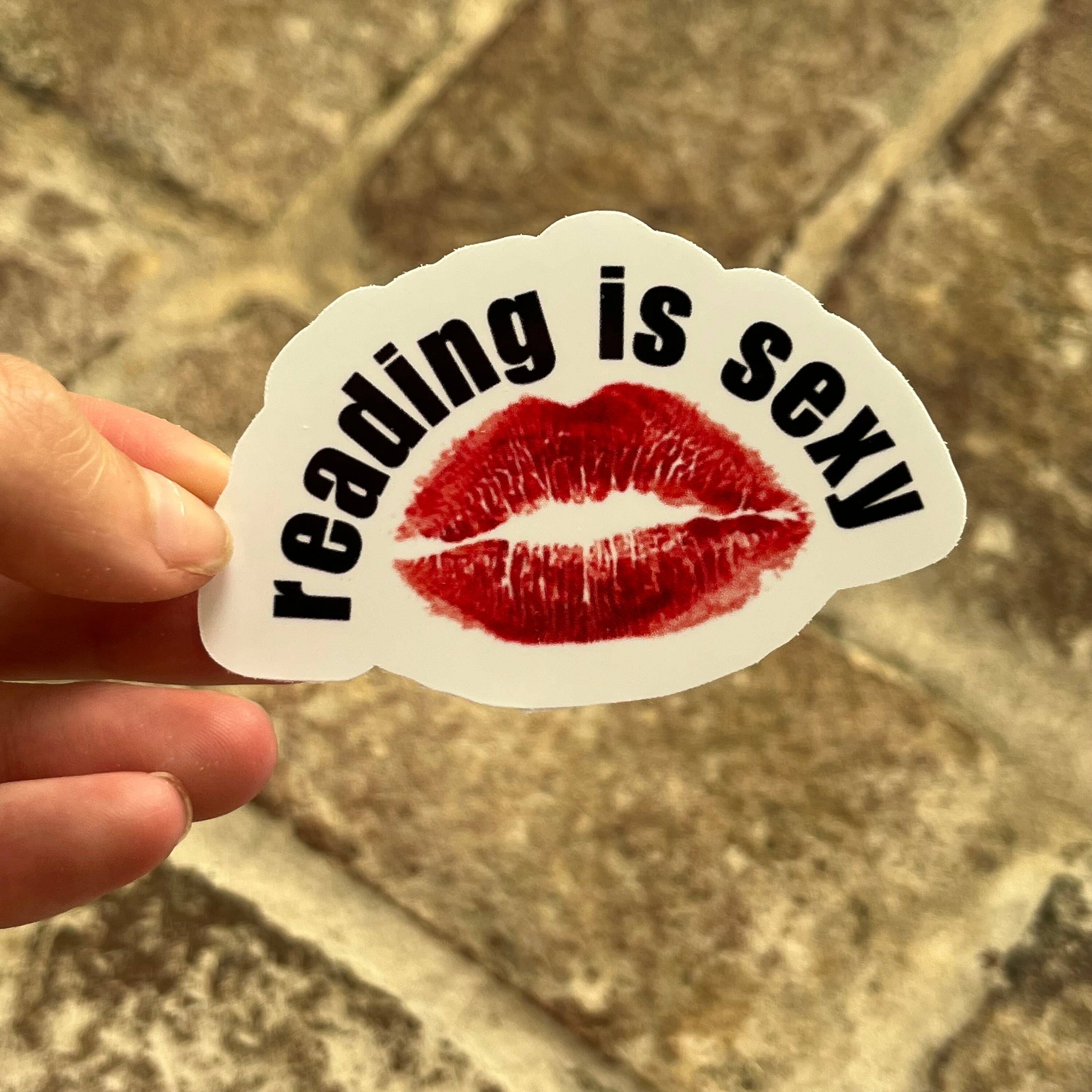 Reading Is Sexy Lipstick Kiss Die-Cut Sticker