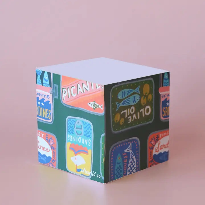 Tinned Fish Sticky Note Cube