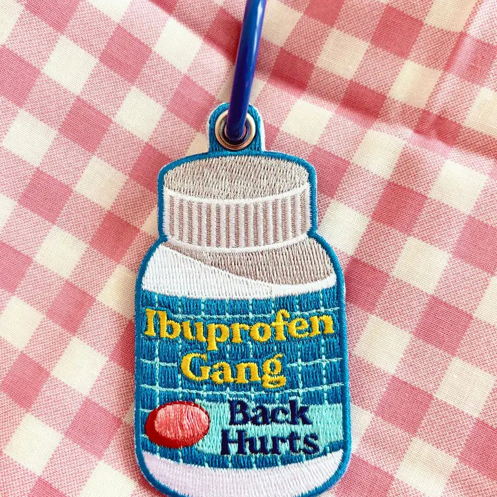 Ibuprofen Gang Embroidered Keychain