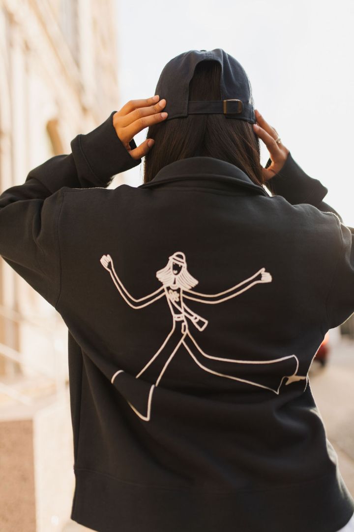 doodle - zip up - quarter zip - i'm just a girl - navy