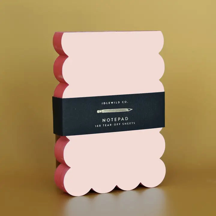 Scalloped Shaped Notepad | Peach + Persimmon Edge