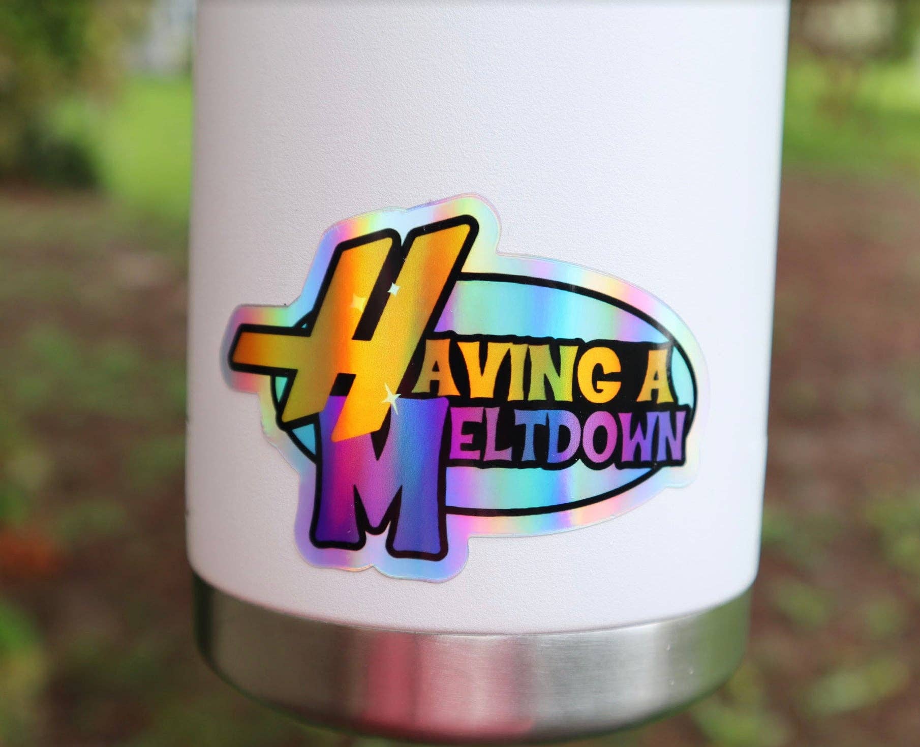 Holographic Having A Meltdown Sticker