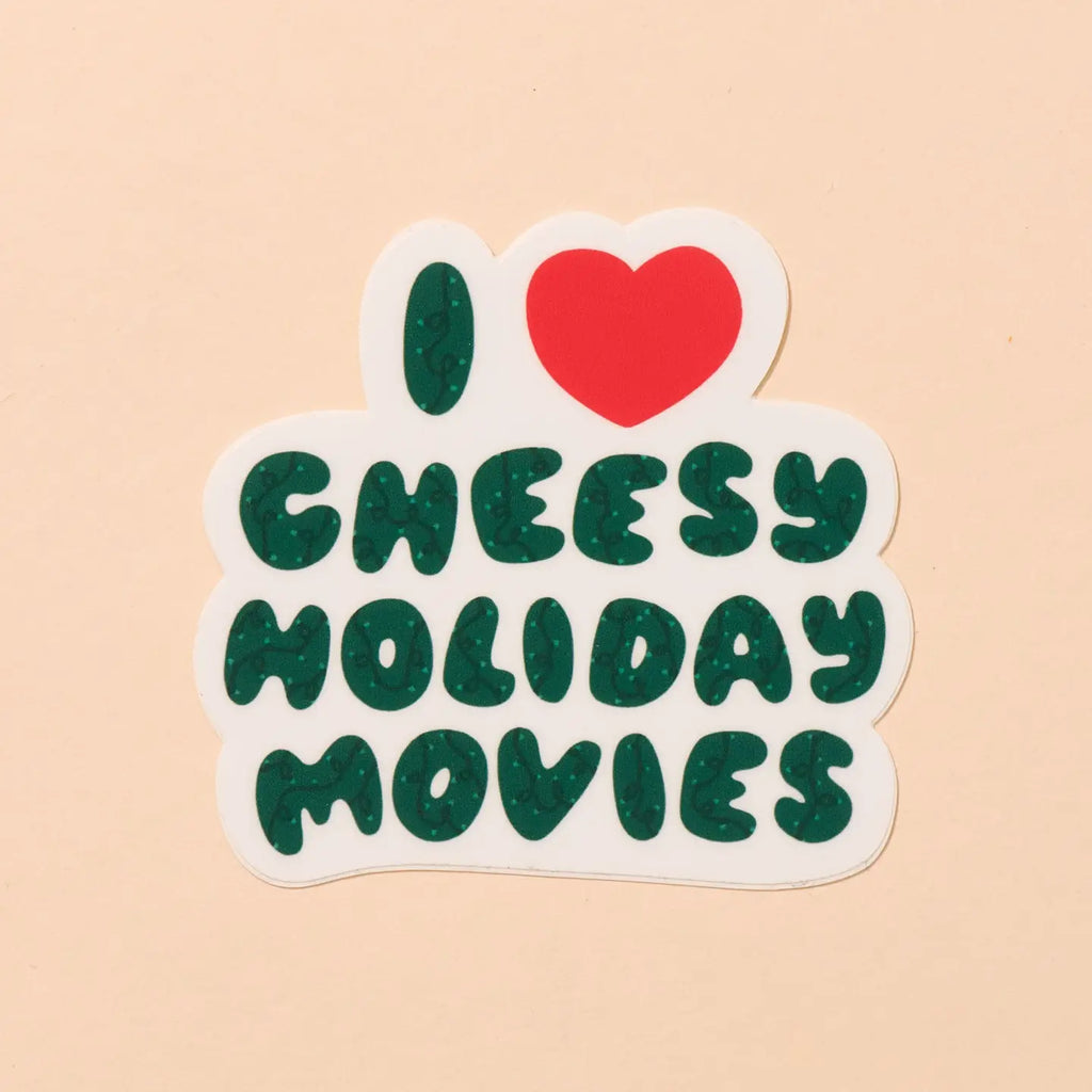 I Heart Cheesy Holiday Movies Vinyl Sticker