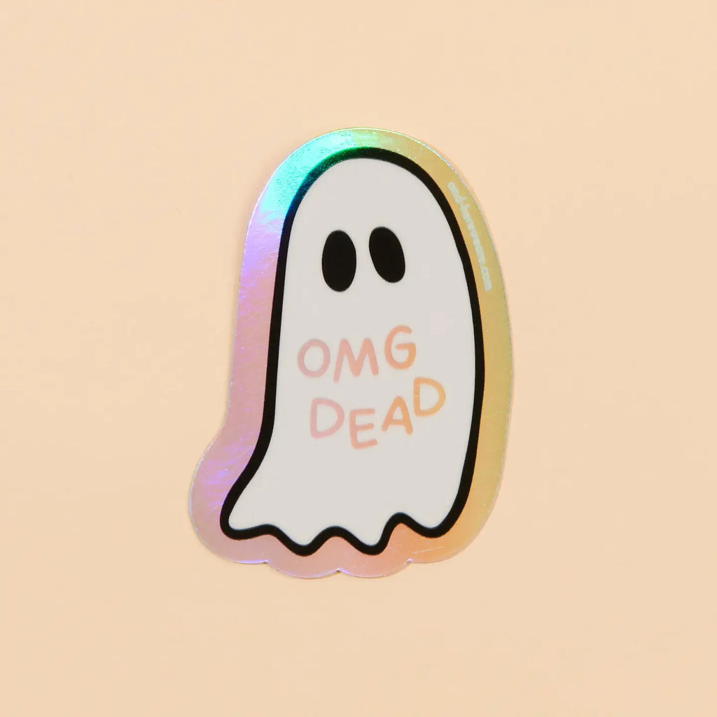 Omg Dead Halloween Ghost Holographic Vinyl Sticker