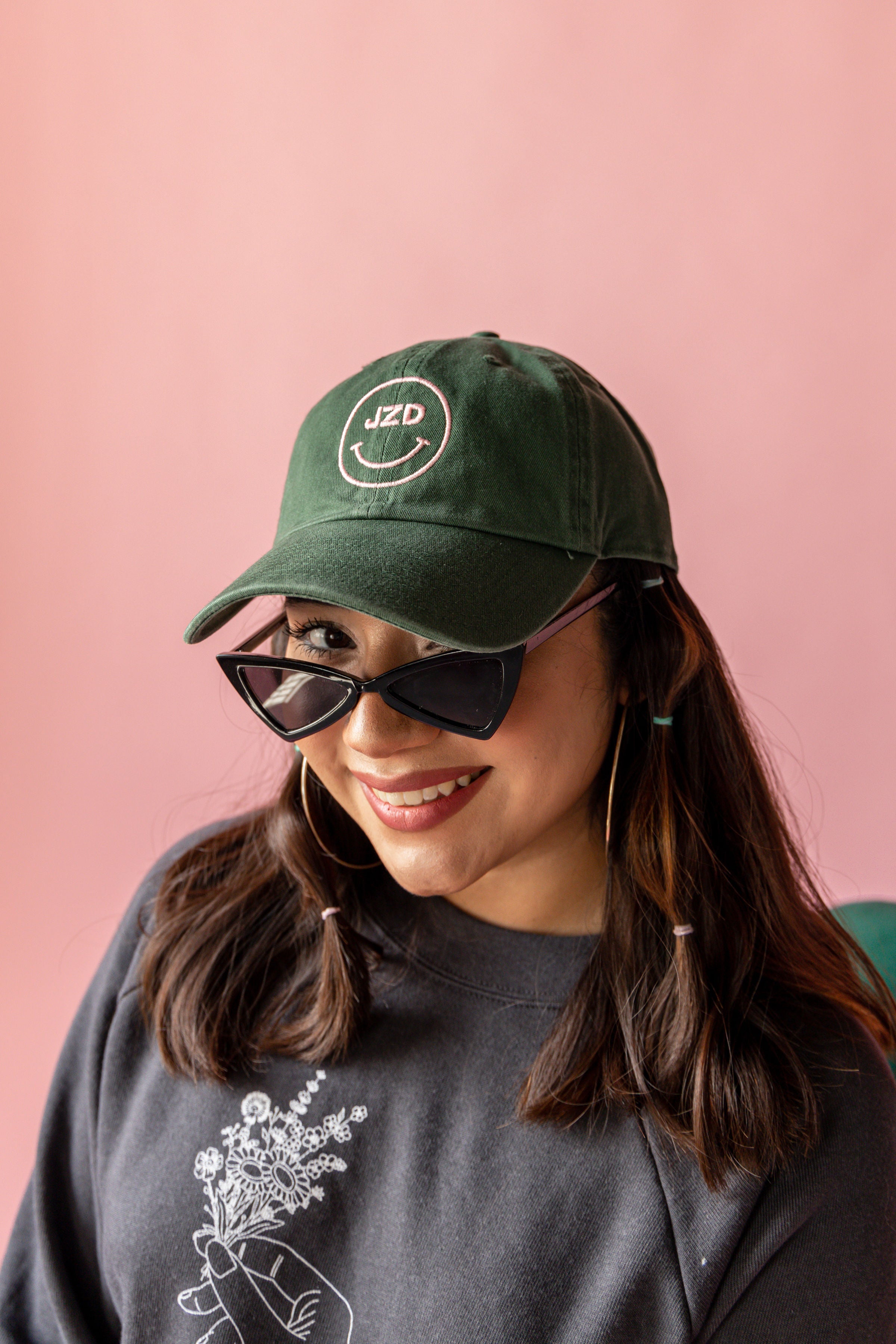 JZD Hunter Green Smiley Cap