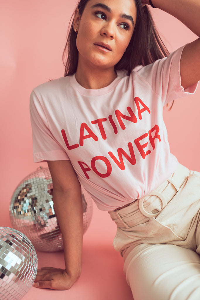 Soft Pink Latina Power Tee