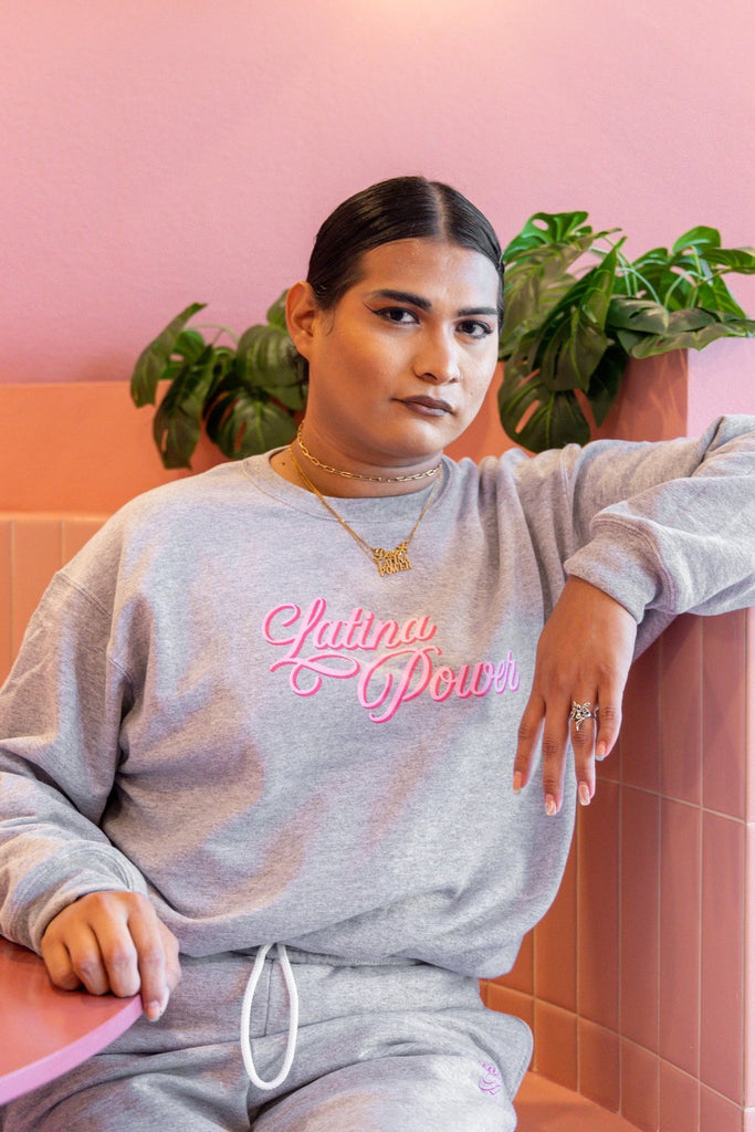 Latina Power Sweatshirt (Gray/Pink)