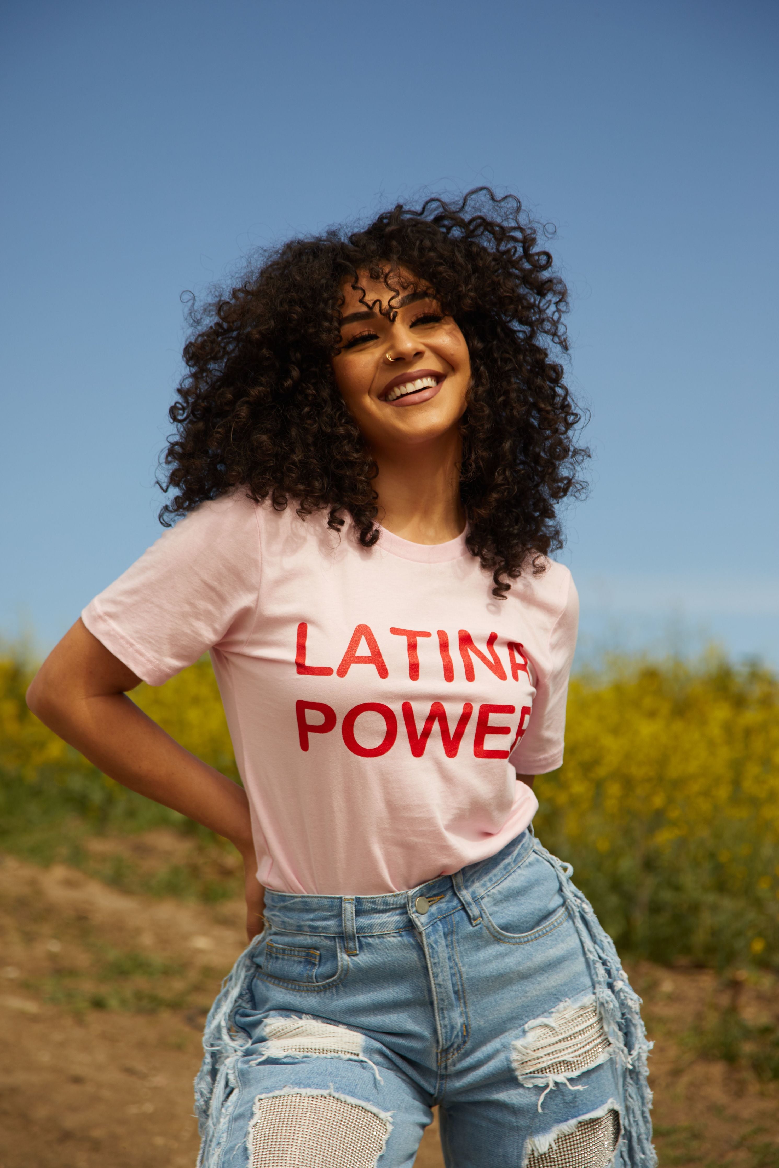 Soft Pink Latina Power Tee