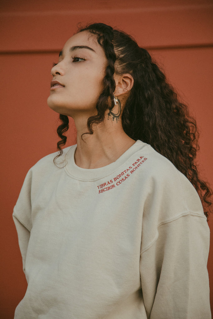 Vibras Bonitas Sweatshirt - Latina Owned Business - Jen Zeano Designs